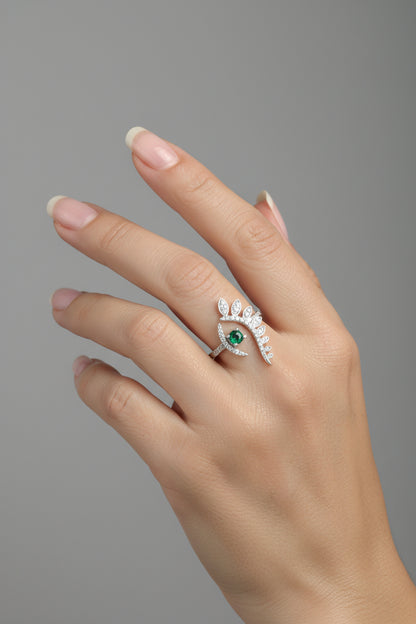 Anillo  cristal pavés ojo turco