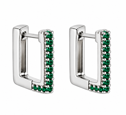 Argollas cristal pavés cuadradas ac