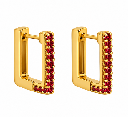 Argollas cristal pavés cuadradas ac