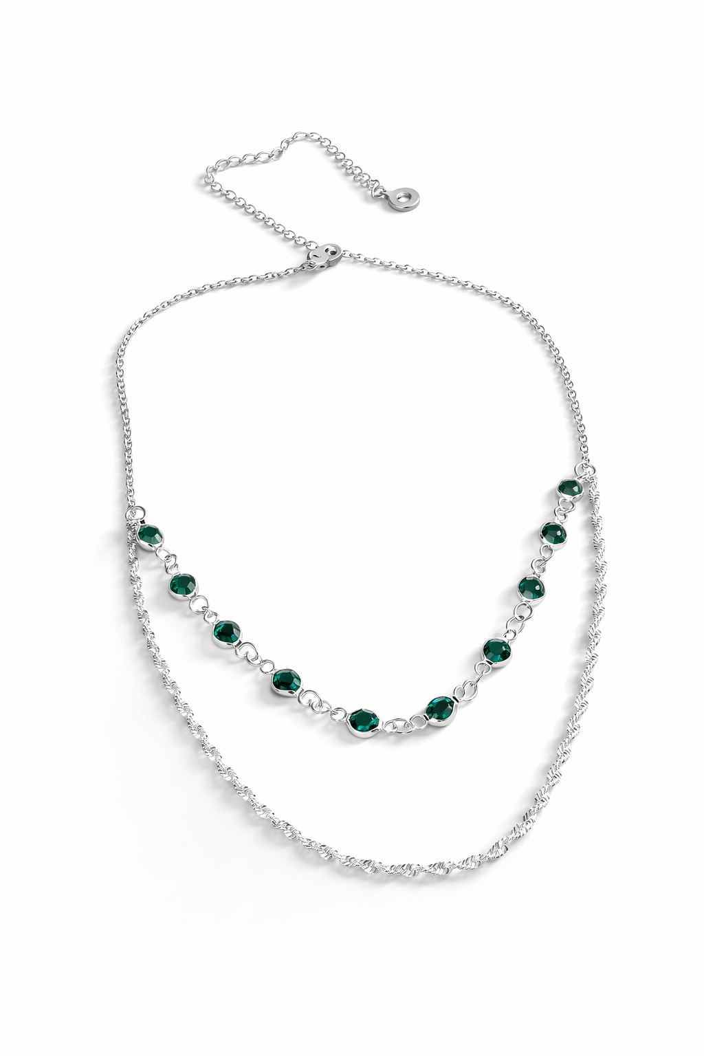Collar baño de plata Aura Esmeral