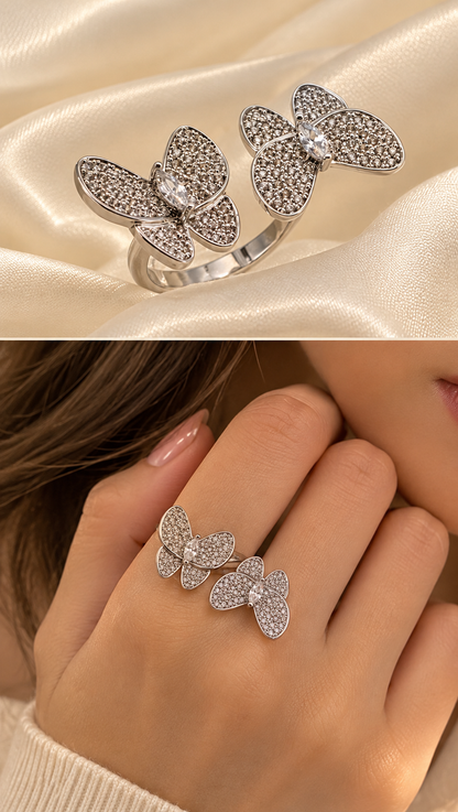 Anillo cristal pavés Mariposa