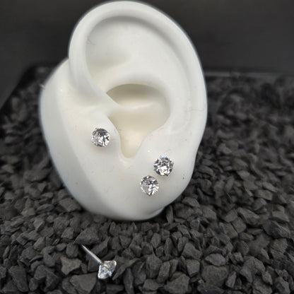 Aros Plata y Cristal Peka