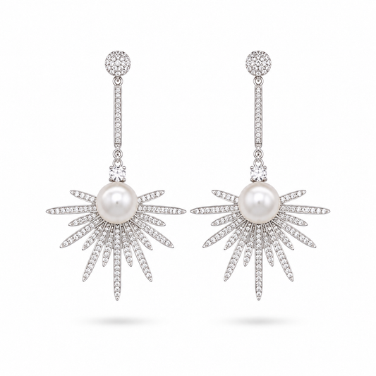 Aros cristal pavés Perla Radiante