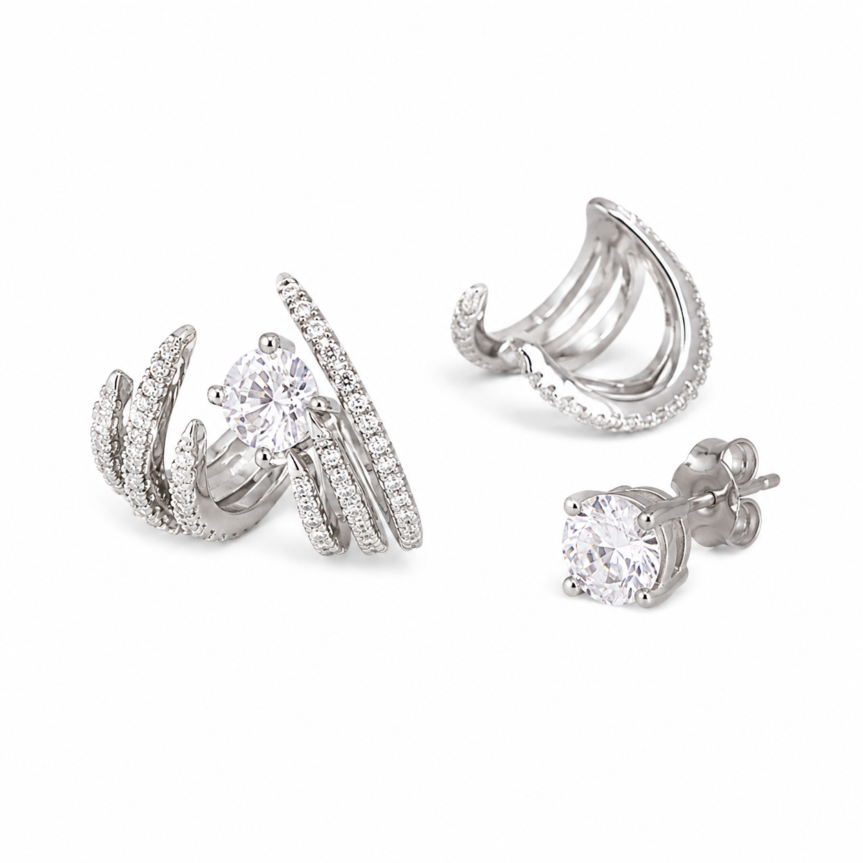 Aros plata y cristal Swarovski Dual