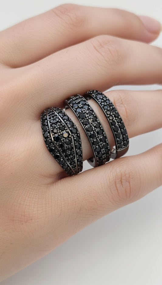 Anillo Snake rutenio negro