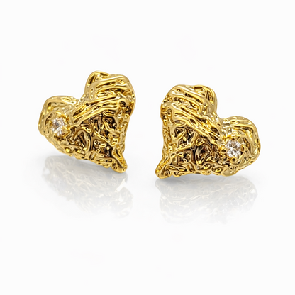 Aros cristal pavés corazón