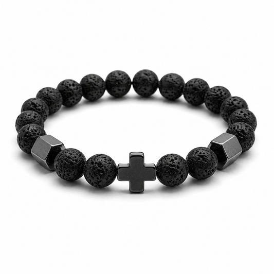 Pulsera varón piedra volcánica Polonio