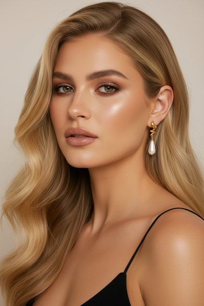 Aros gota aura perla lucy