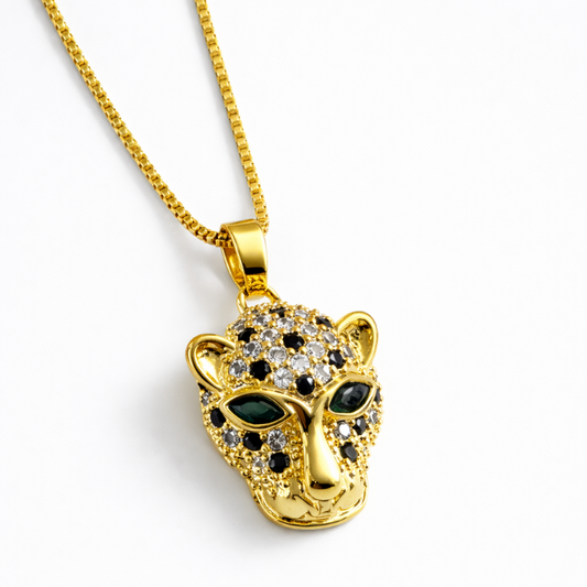 Collar  unisex Aura  jaguar baño de oro