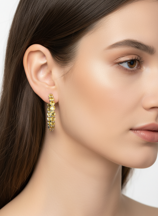 Argollas cristal pavés anny