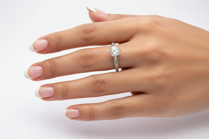 Anillo plata moissanite Aurelia