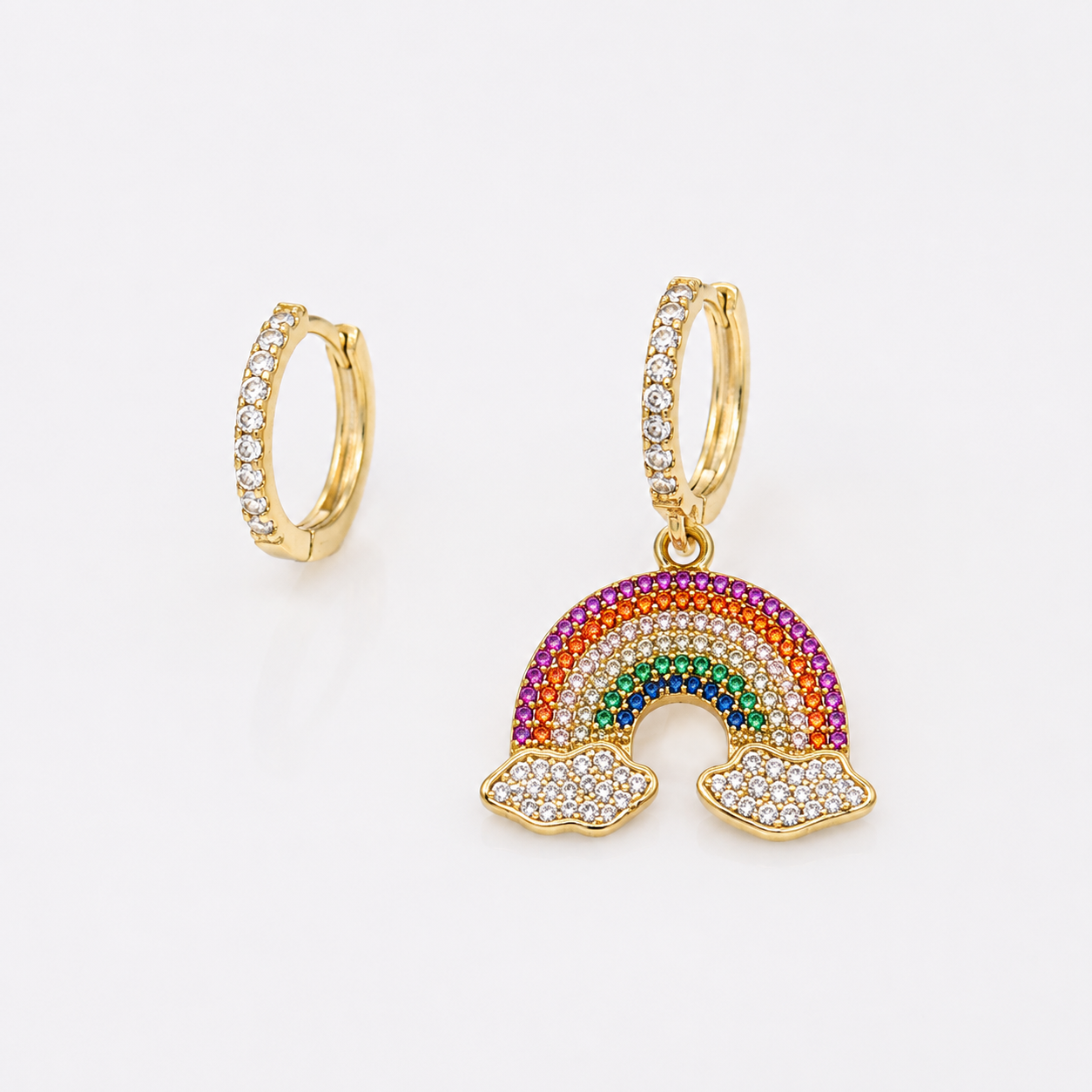 Aros cristal pavés arcoíris