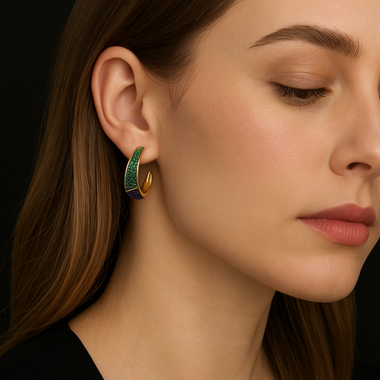 Argollas cristal pavés mix