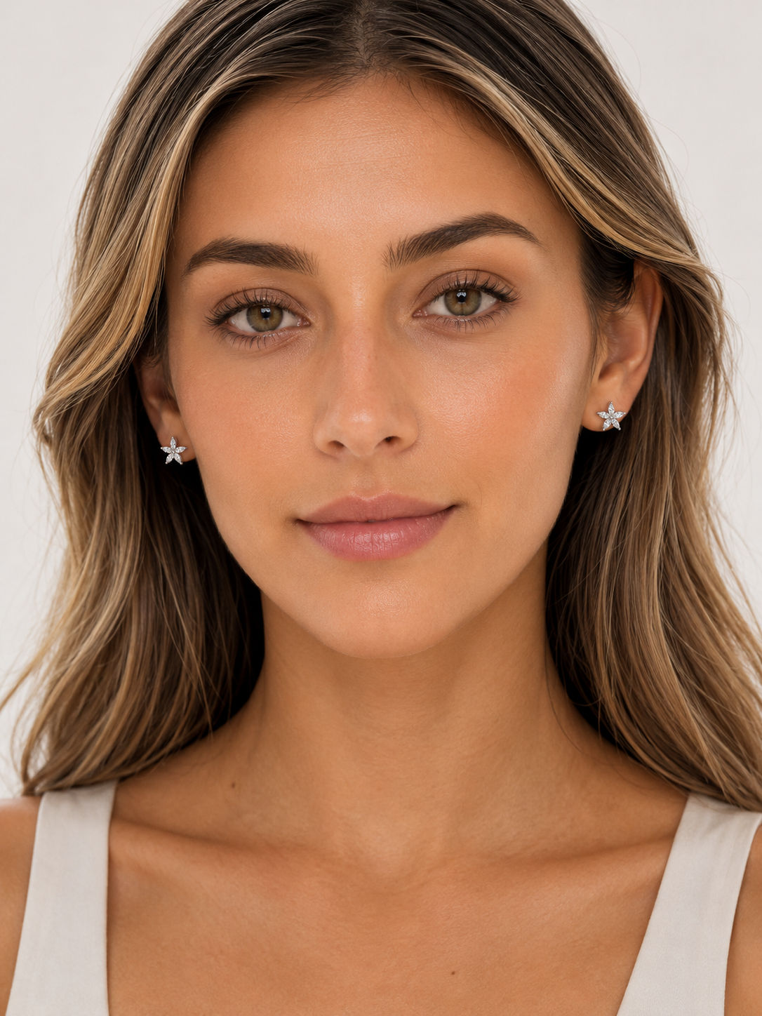 Aros  florida plata 925