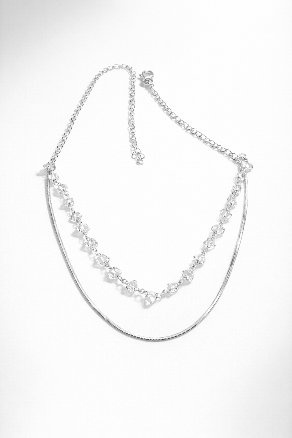 Collar baño de plata  Aura Cristal duo