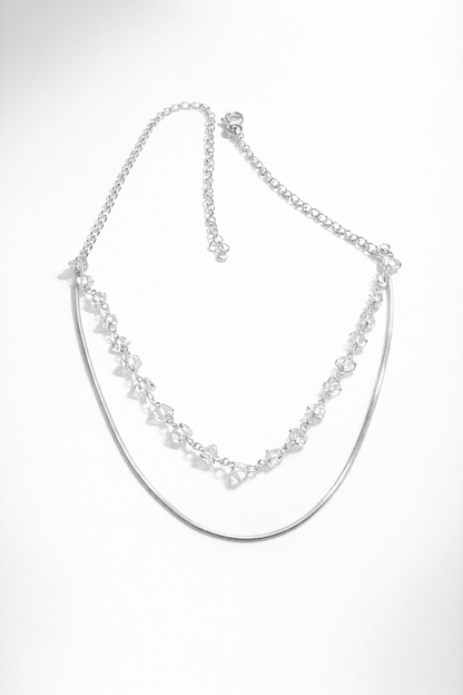 Collar baño de plata  Aura Cristal duo