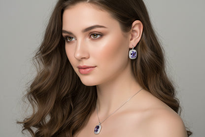 Conjunto Swarovski Tranzanite