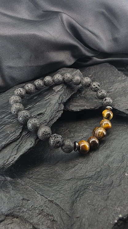 Pulsera piedra volcánica