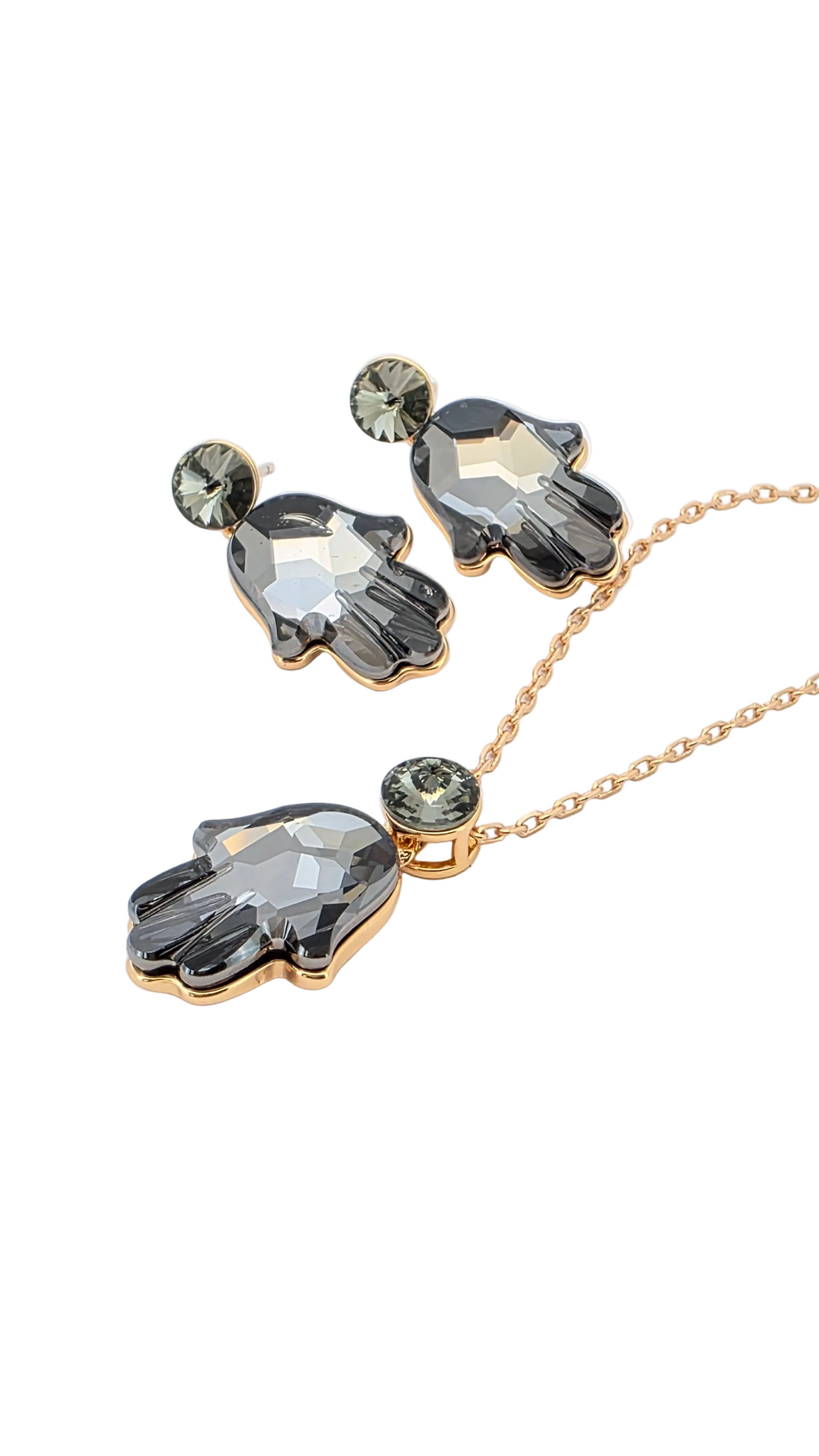 Aros Swarovski mano de fatima