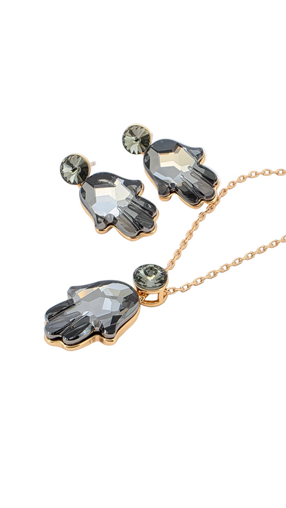 Aros Swarovski mano de fatima