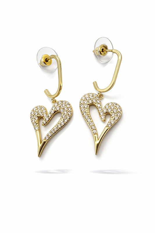 Aros cristal paves Heart love