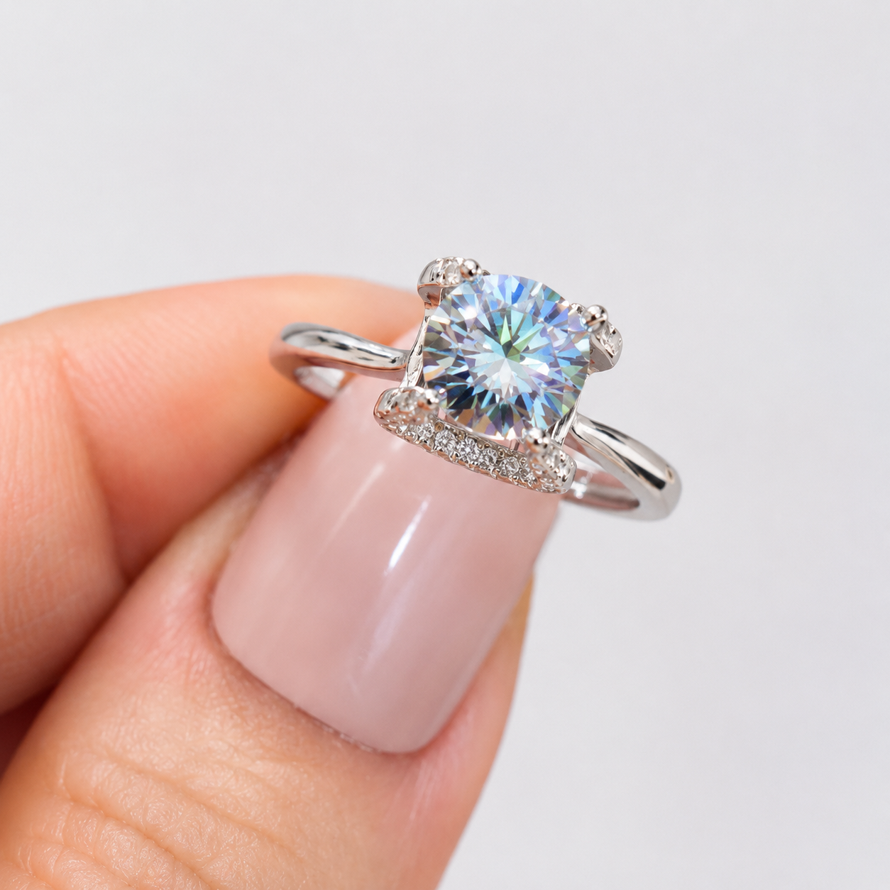 Anillo Moissanite plata Eva