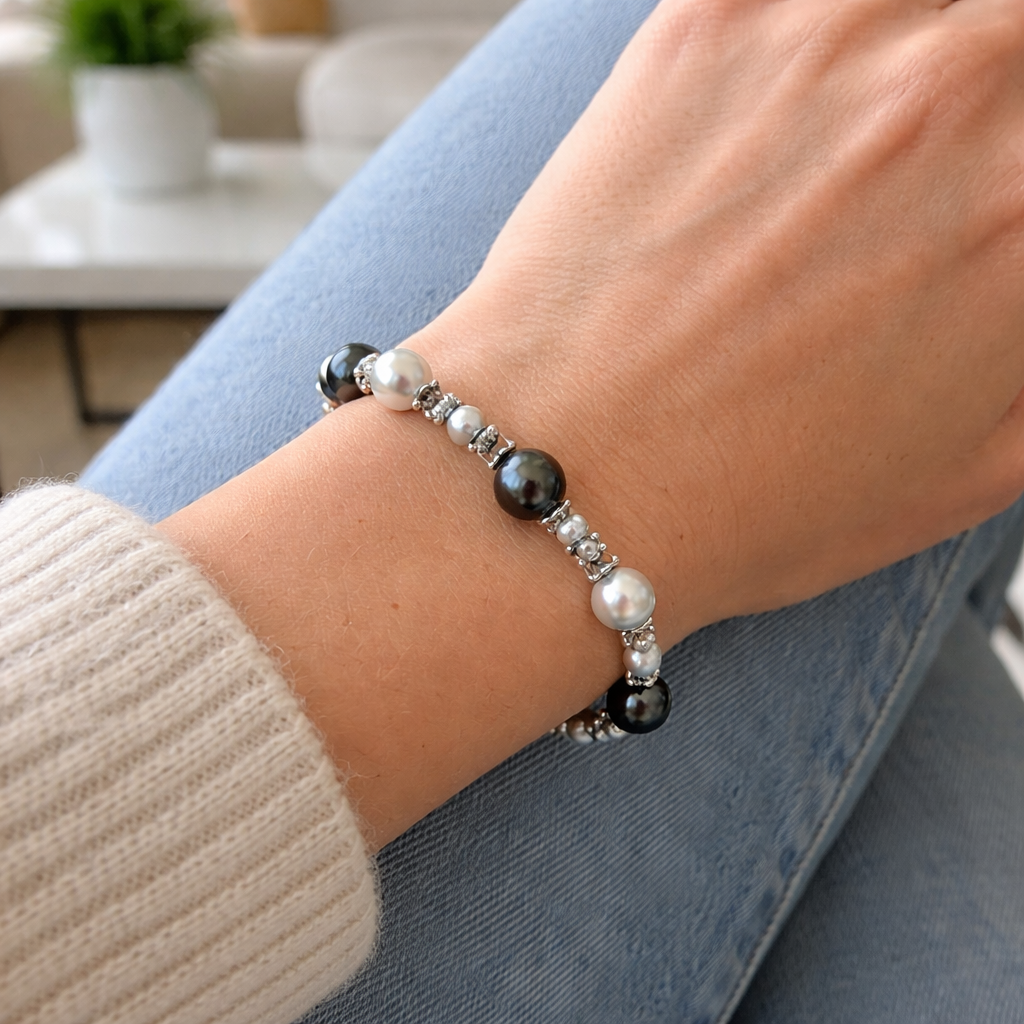 Pulsera perla gris