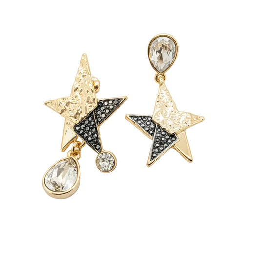 Aros estrella Dual cristal Swarovski