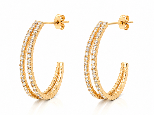 Argollas cristal Swarovski doble luz