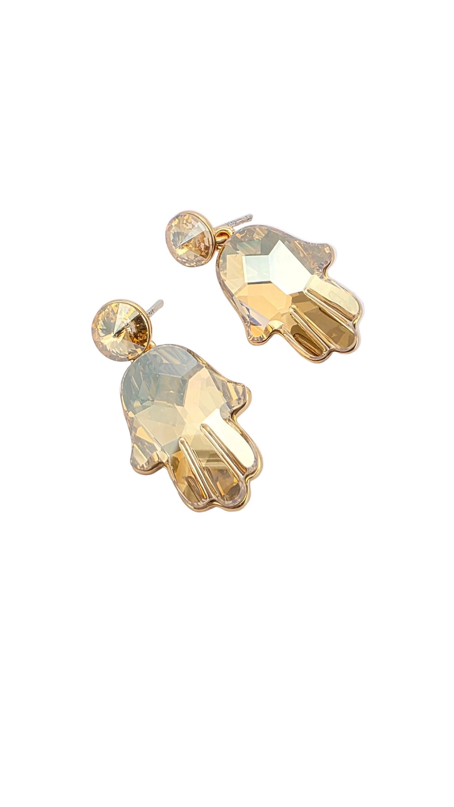 Aros Swarovski mano de fatima