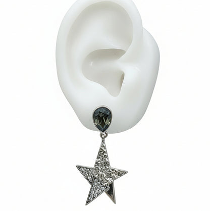 Aros estrella Dual cristal Swarovski