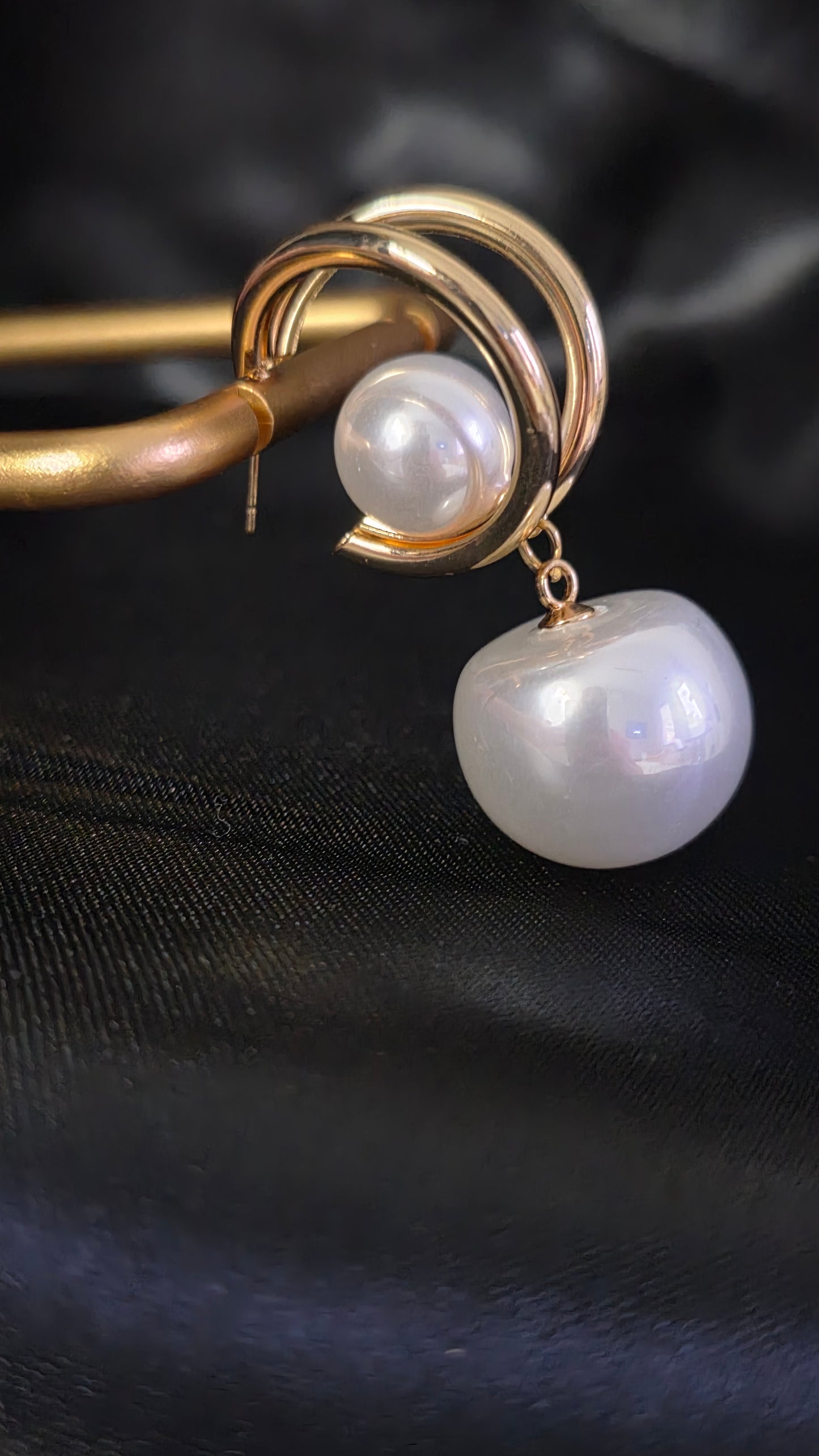 Aros Aura Perla Doble Bloom