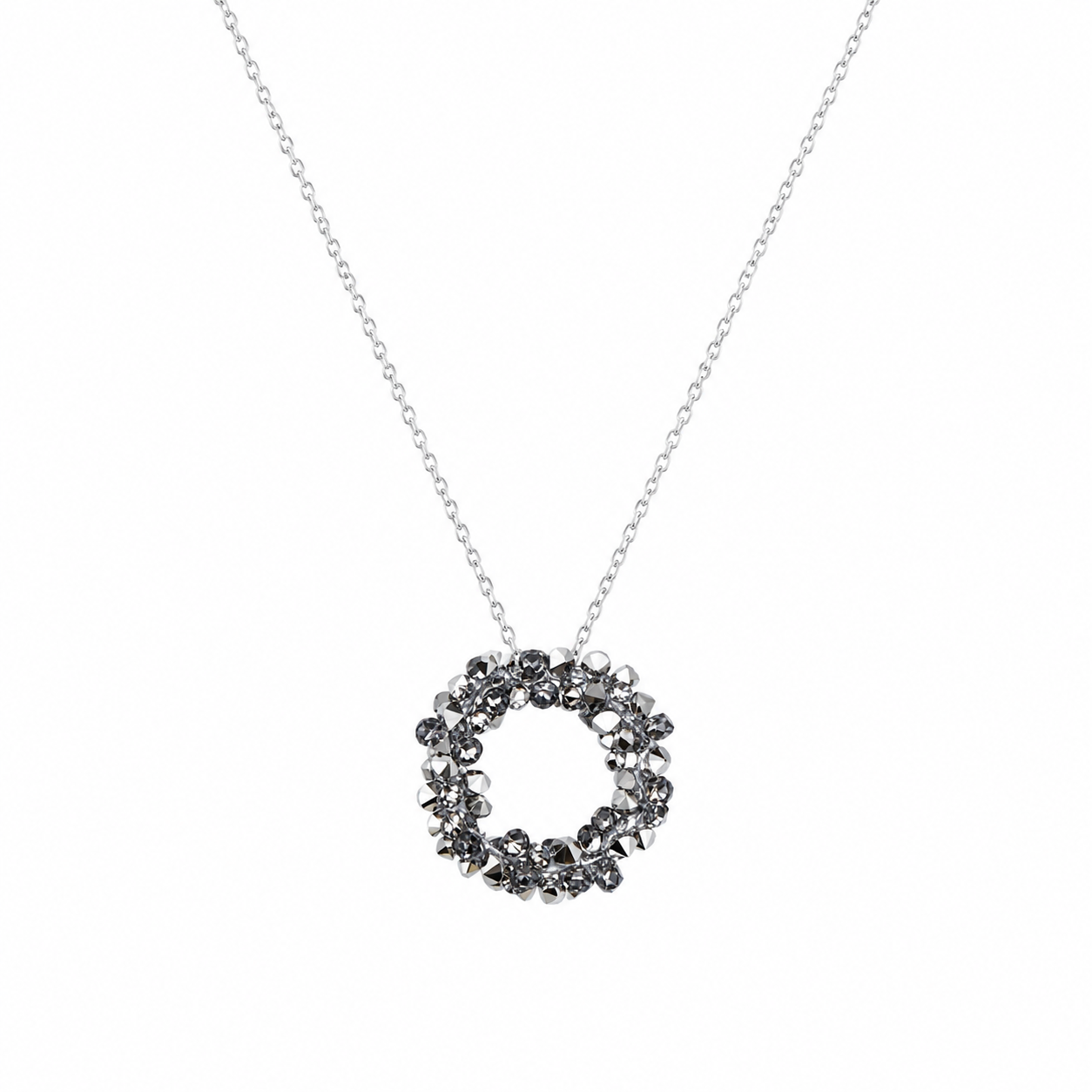 Collar plata Cristal Swarovski halo noir