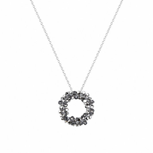 Collar plata Cristal Swarovski halo noir