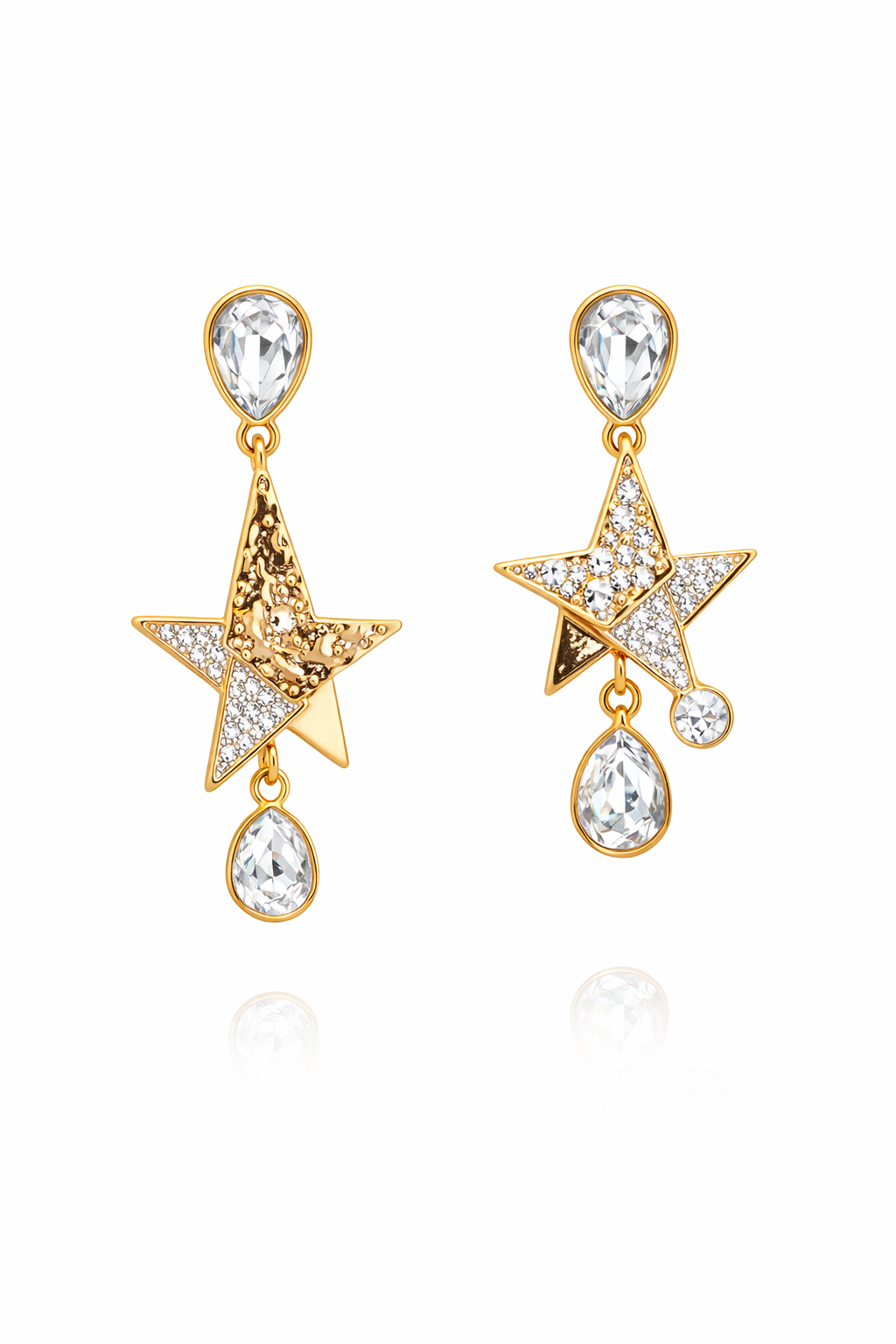 Aros estrella Dual cristal Swarovski