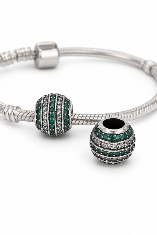 Charms esmeralda Plata 925