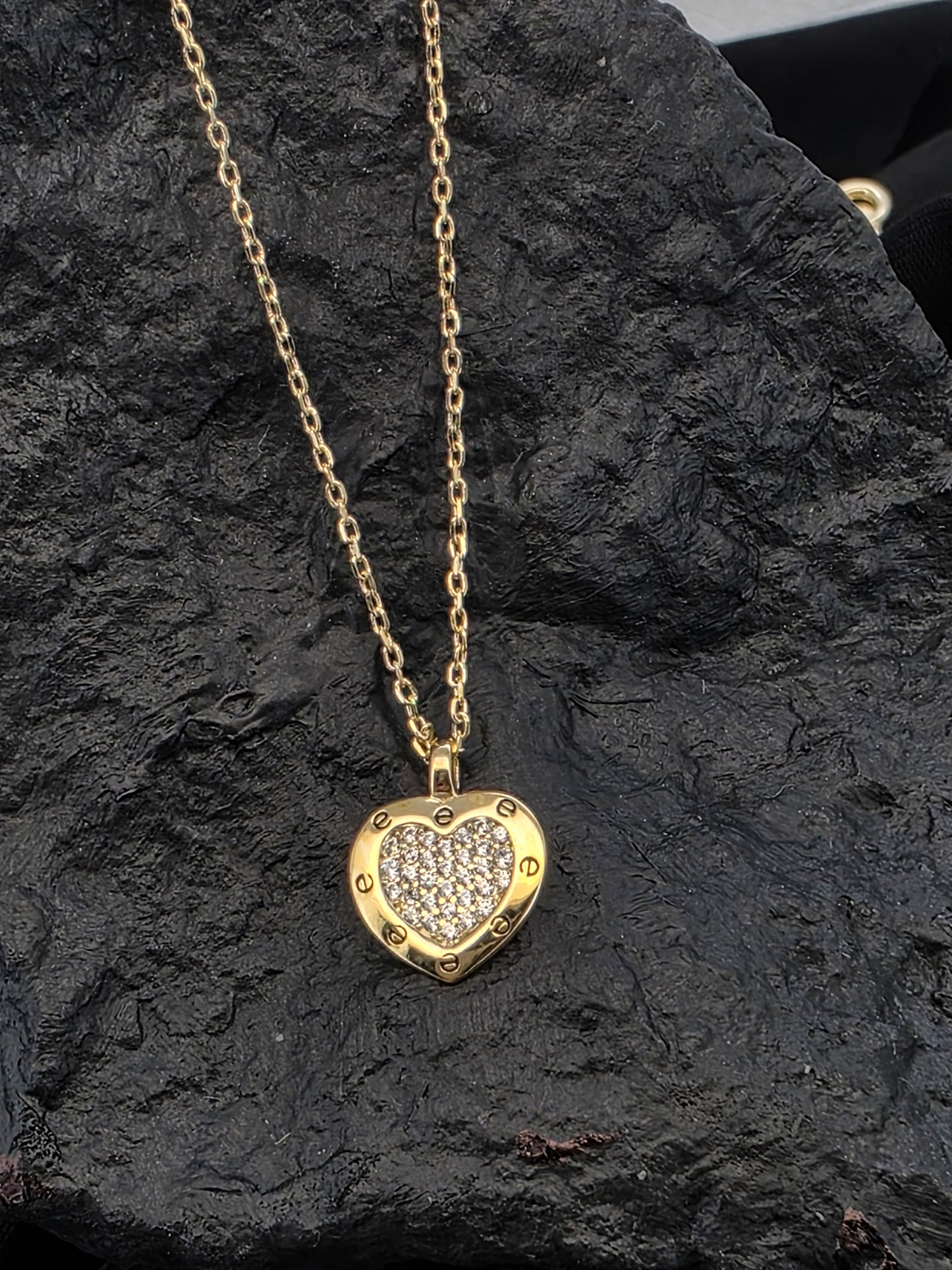 Collar de plata corazón