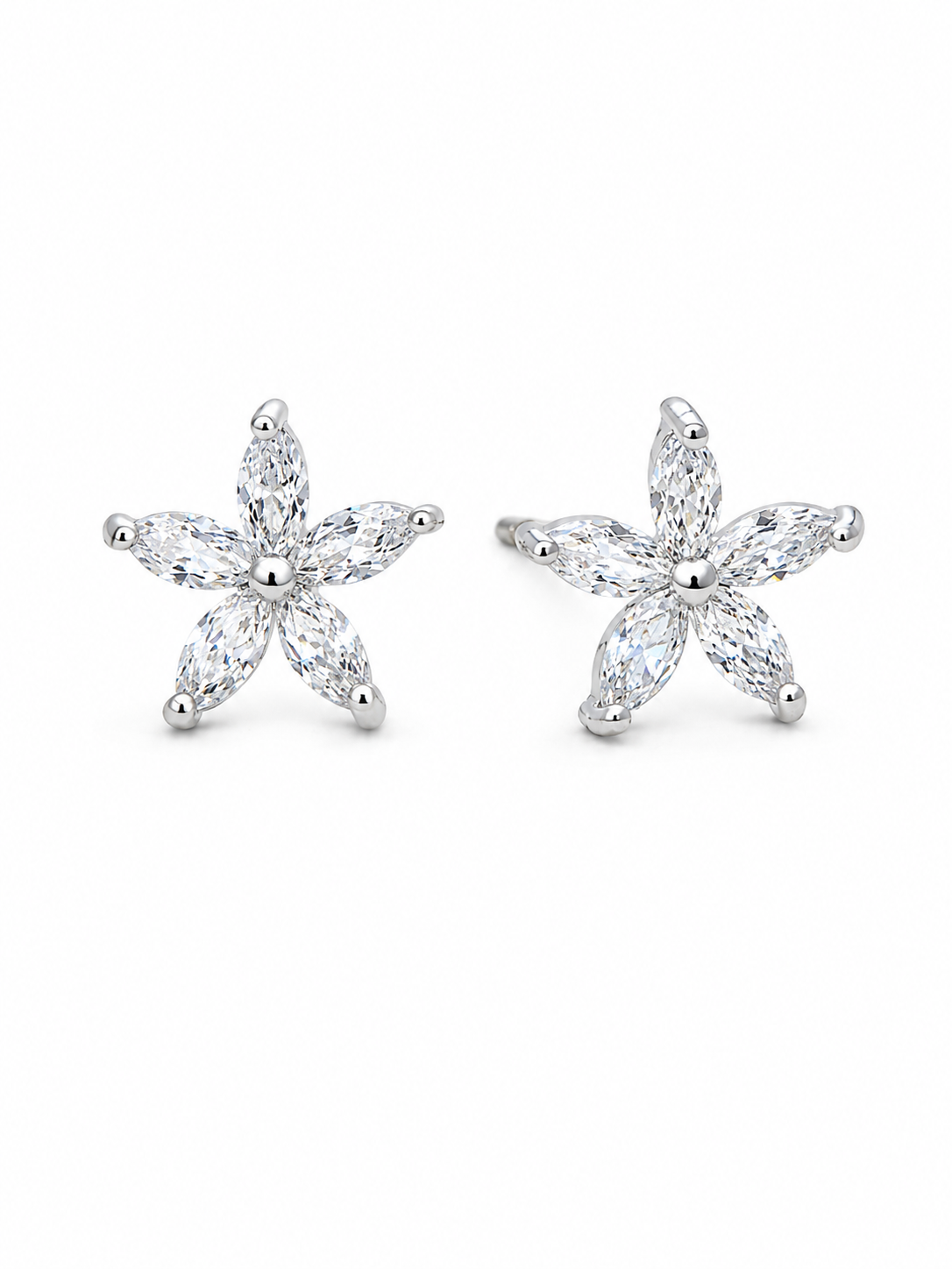 Aros  florida plata 925