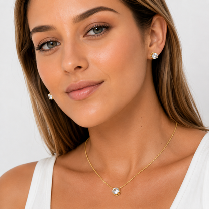 Conjunto cristal pavés puntos de luz