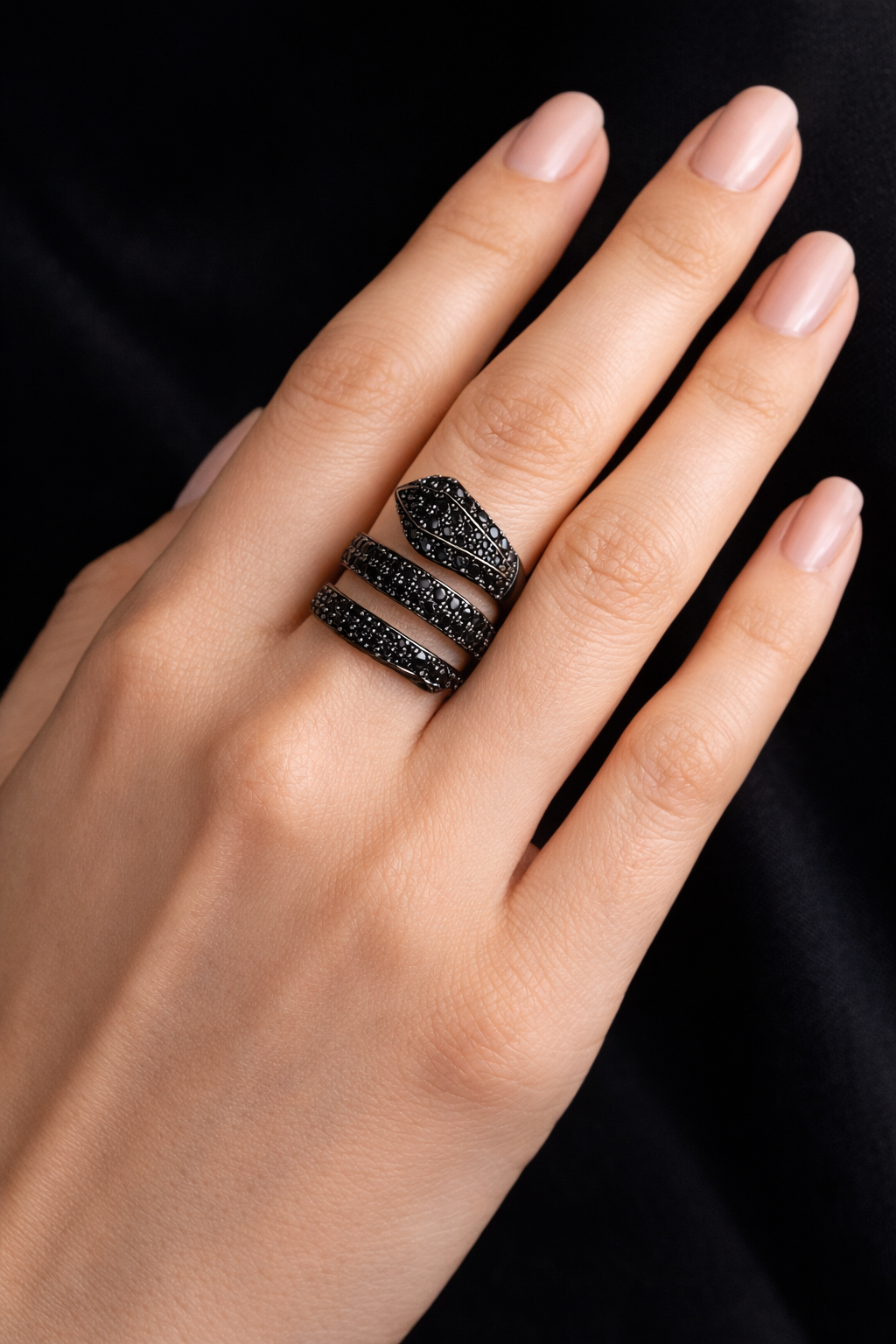 Anillo cristal pavés  snake