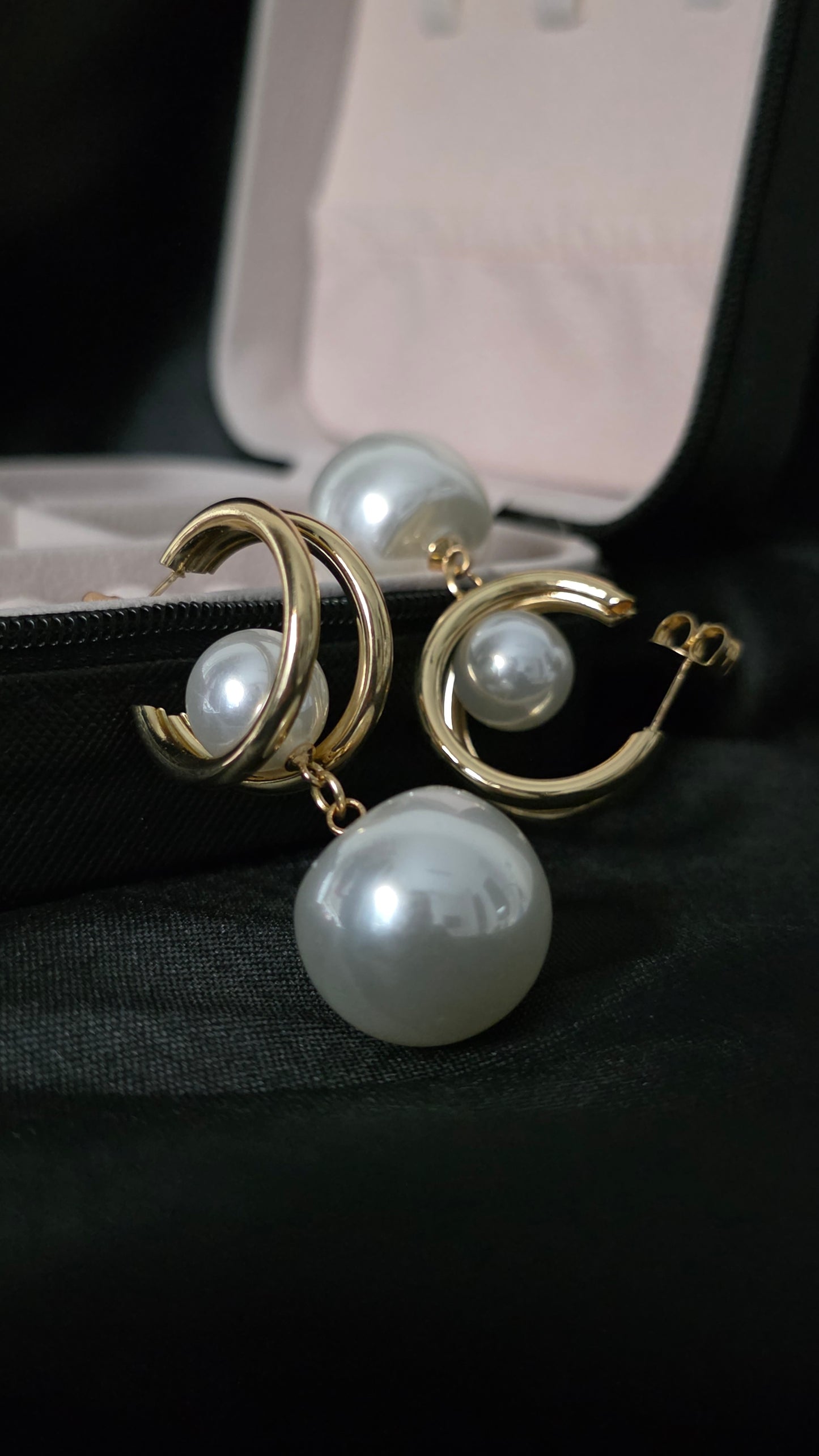 Aros Aura Perla Doble Bloom