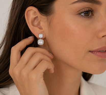Aros plata y Moissanite Liora