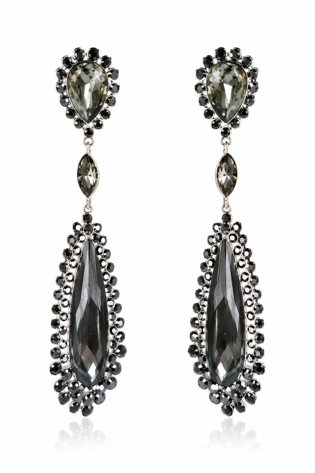 Aros cristal Swarovski Noir