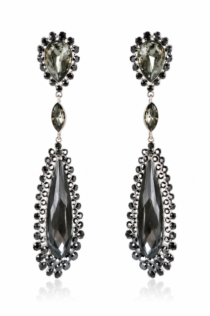 Aros cristal Swarovski Noir