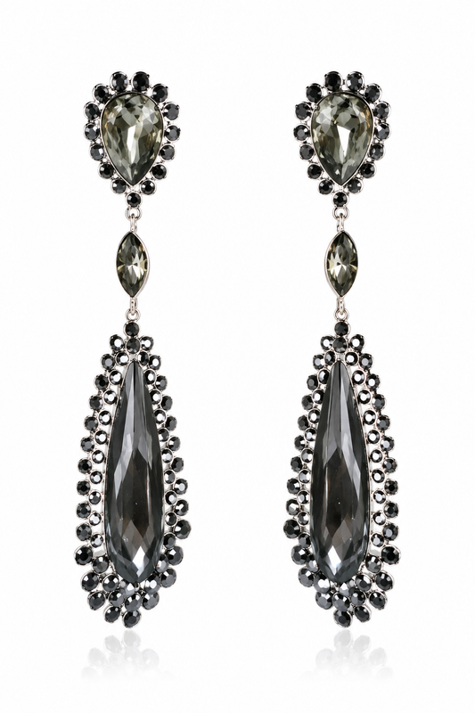 Aros cristal Swarovski Noir