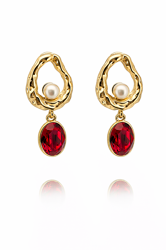 Aros Swarovski Rubí