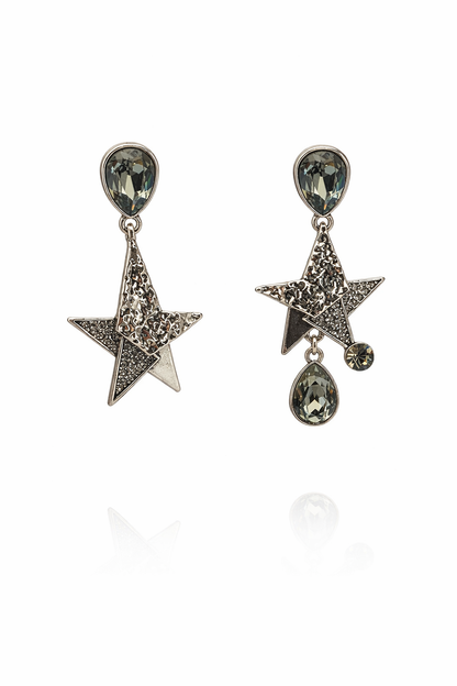 Aros estrella Dual cristal Swarovski