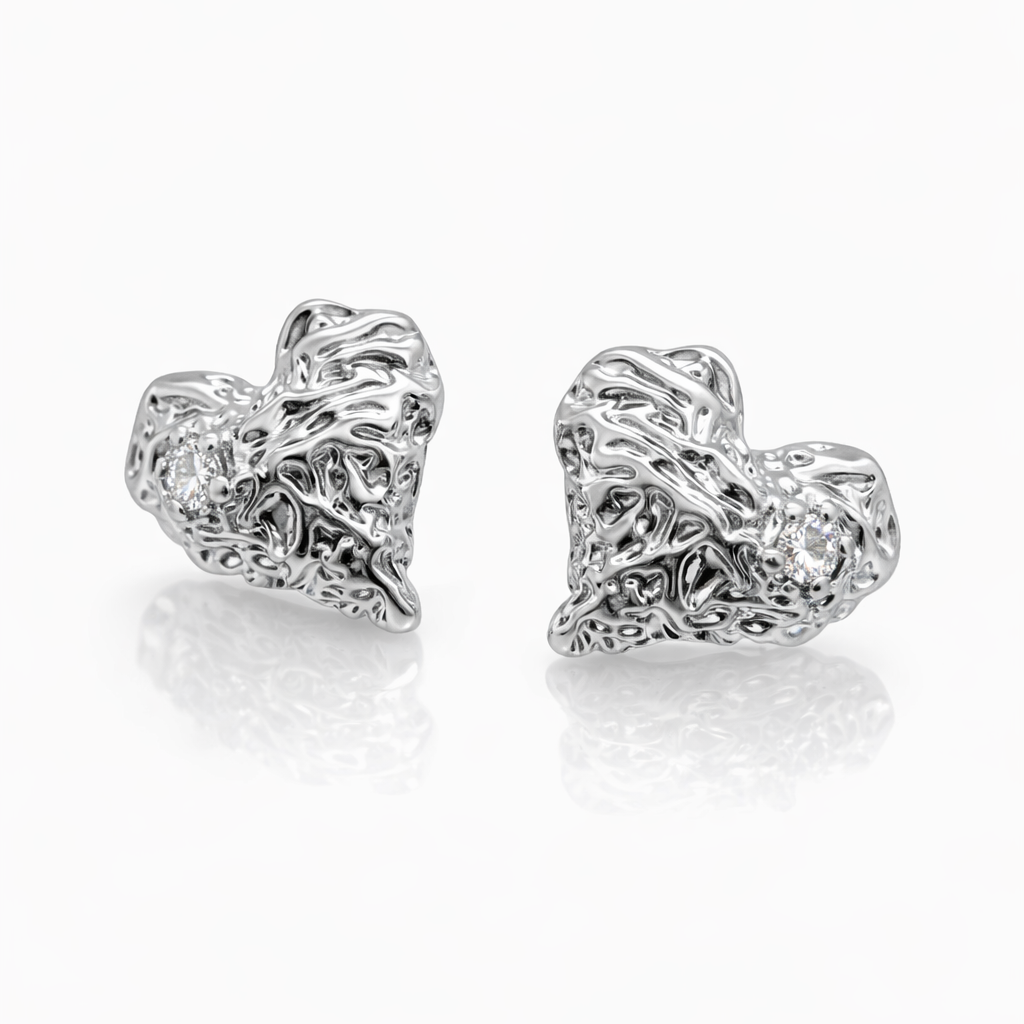 Aros cristal pavés corazón