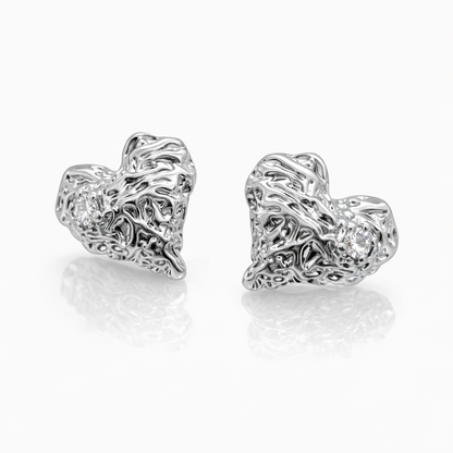 Aros cristal pavés corazón