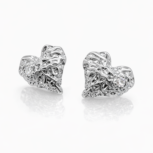 Aros cristal pavés corazón